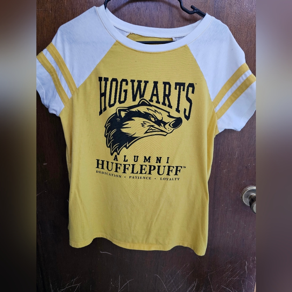 Torrid Yellow and White Short Sleeve Tee- Harry Pottee Hufflepuff Alumni